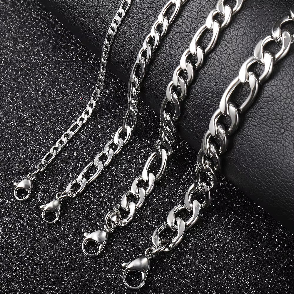 14K Gold Plated Figaro Chain Bracelet - Image 4