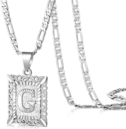 18K Gold Plated Square Letter Necklace - Image 17