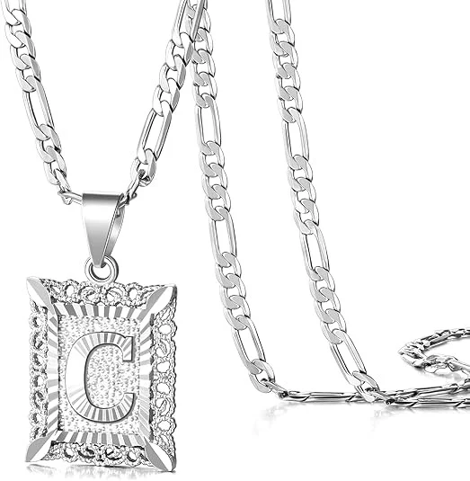 18K Gold Plated Square Letter Necklace - Image 9