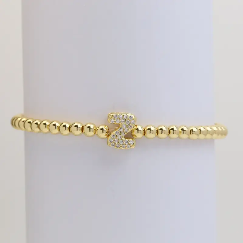 A-Z Bubble Initial Beaded Bracelet - Image 27