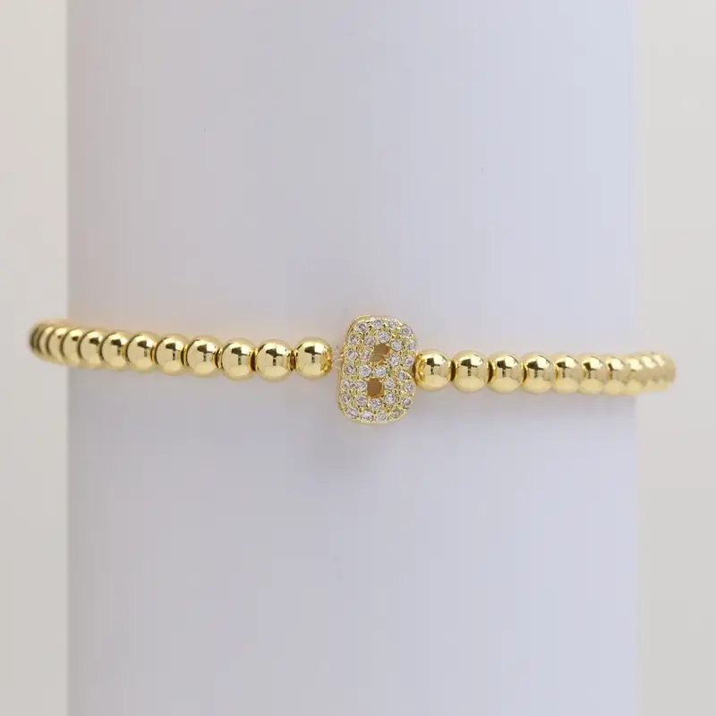 A-Z Bubble Initial Beaded Bracelet - Image 3