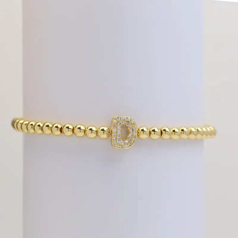 A-Z Bubble Initial Beaded Bracelet - Image 5