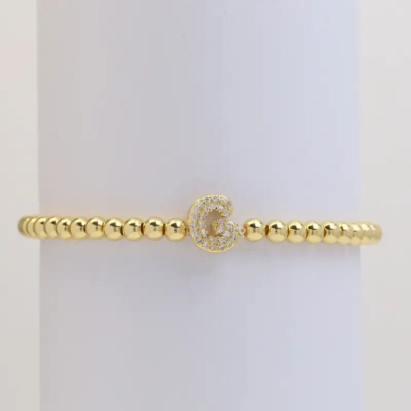 A-Z Bubble Initial Beaded Bracelet - Image 8