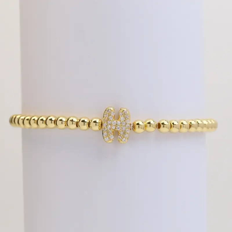 A-Z Bubble Initial Beaded Bracelet - Image 9