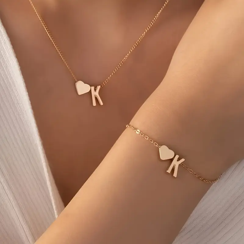 A-Z Heart Initial Jewelry Set - Image 11