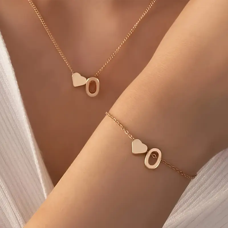 A-Z Heart Initial Jewelry Set - Image 15