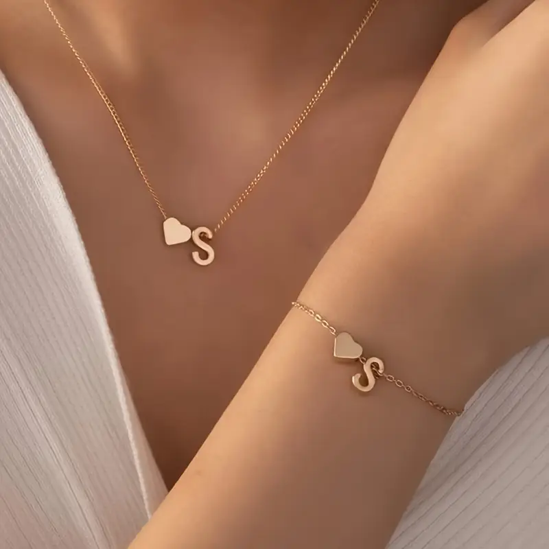 A-Z Heart Initial Jewelry Set - Image 19