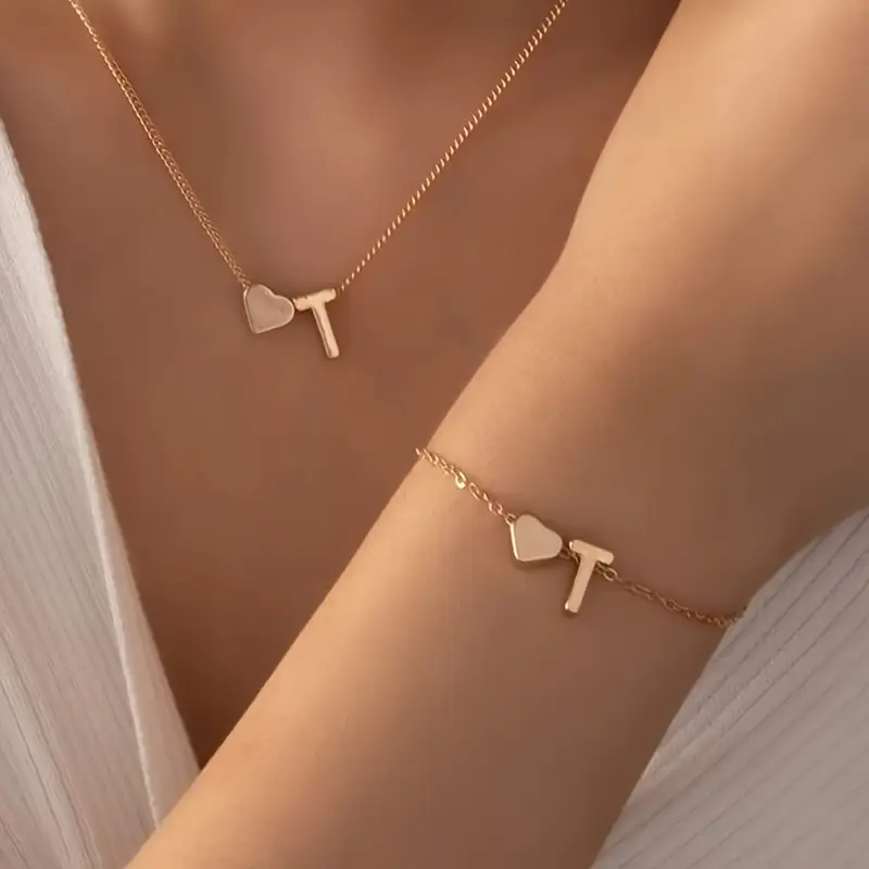 A-Z Heart Initial Jewelry Set - Image 20