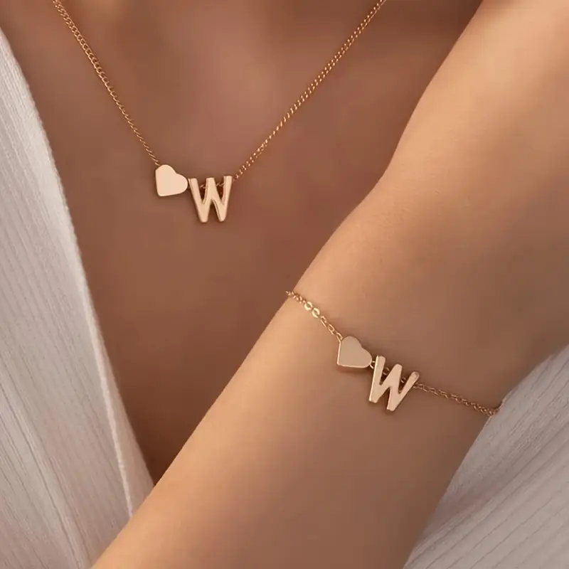 A-Z Heart Initial Jewelry Set - Image 23