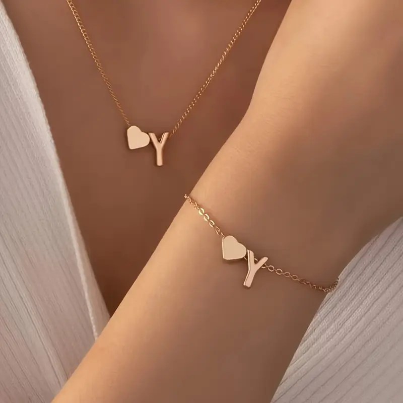 A-Z Heart Initial Jewelry Set - Image 25