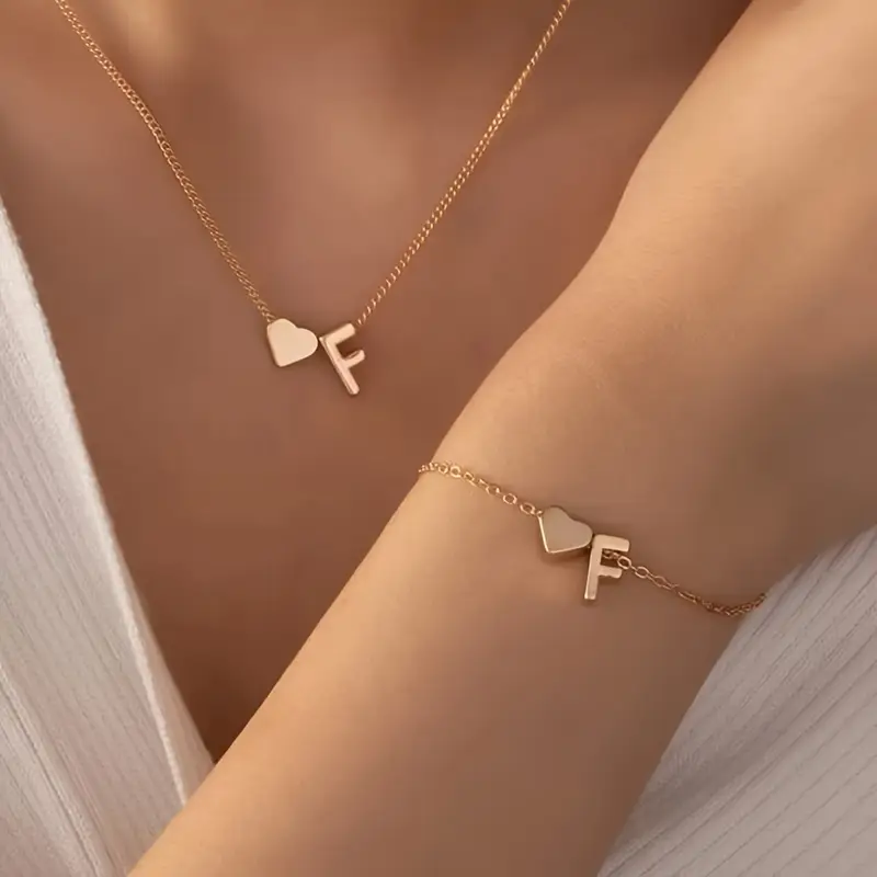 A-Z Heart Initial Jewelry Set - Image 6