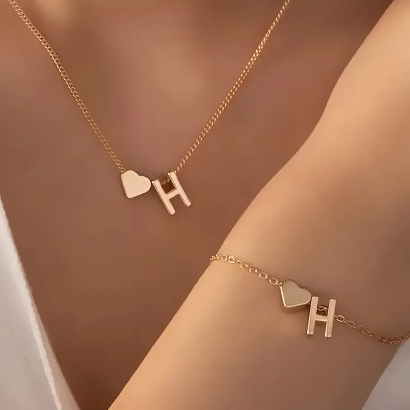 A-Z Heart Initial Jewelry Set - Image 8