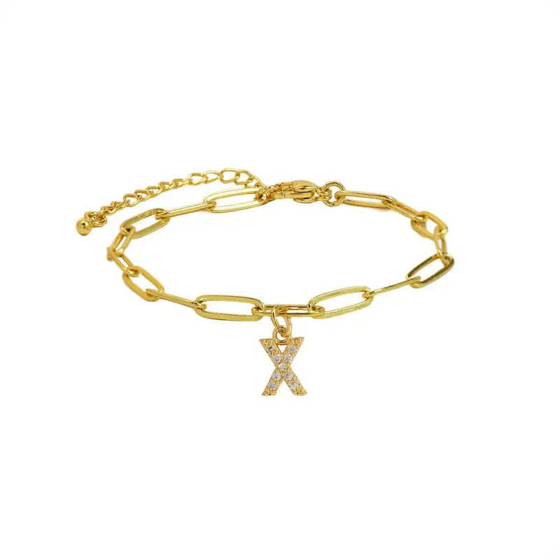 A-Z Initial Paperclip Bracelet - Image 25