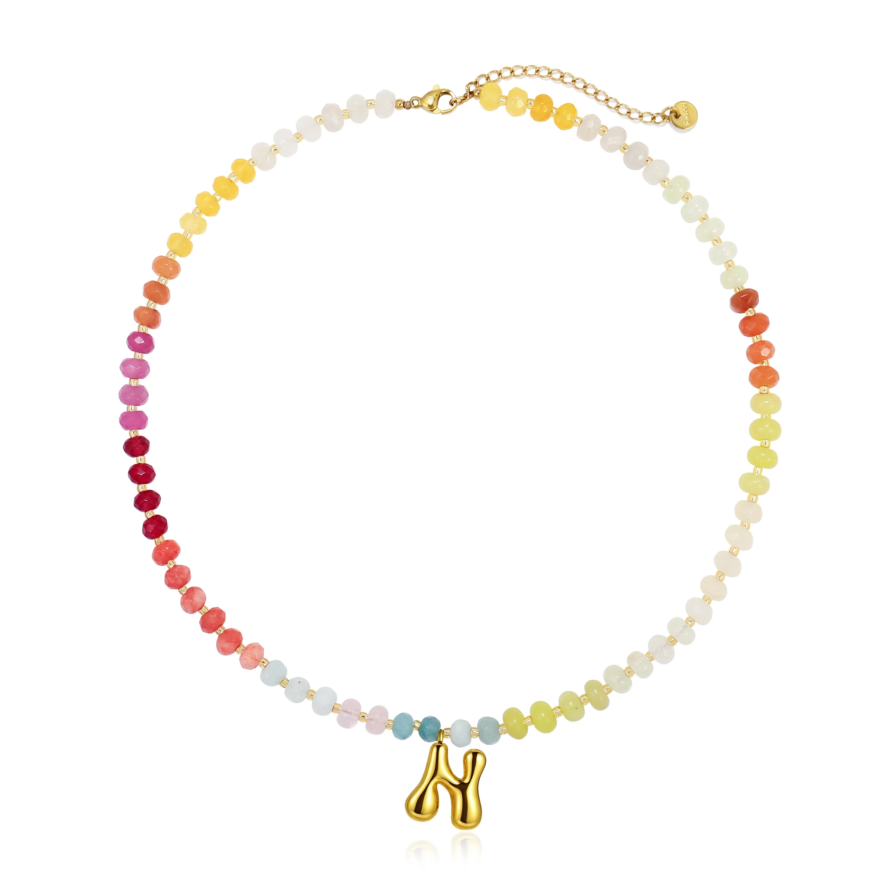 A-Z Bubble Initial Rainbow Necklace - Image 17