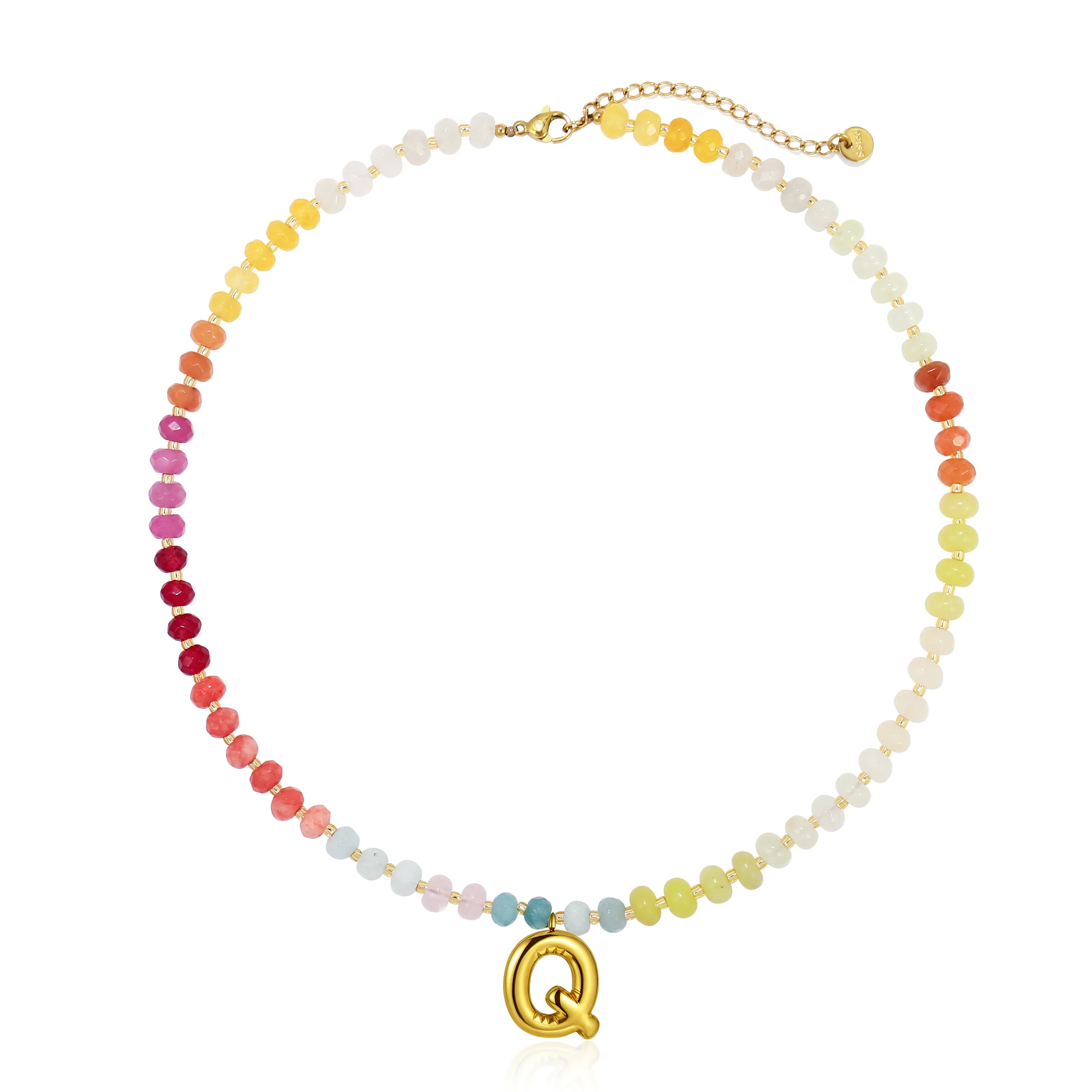 A-Z Bubble Initial Rainbow Necklace - Image 20