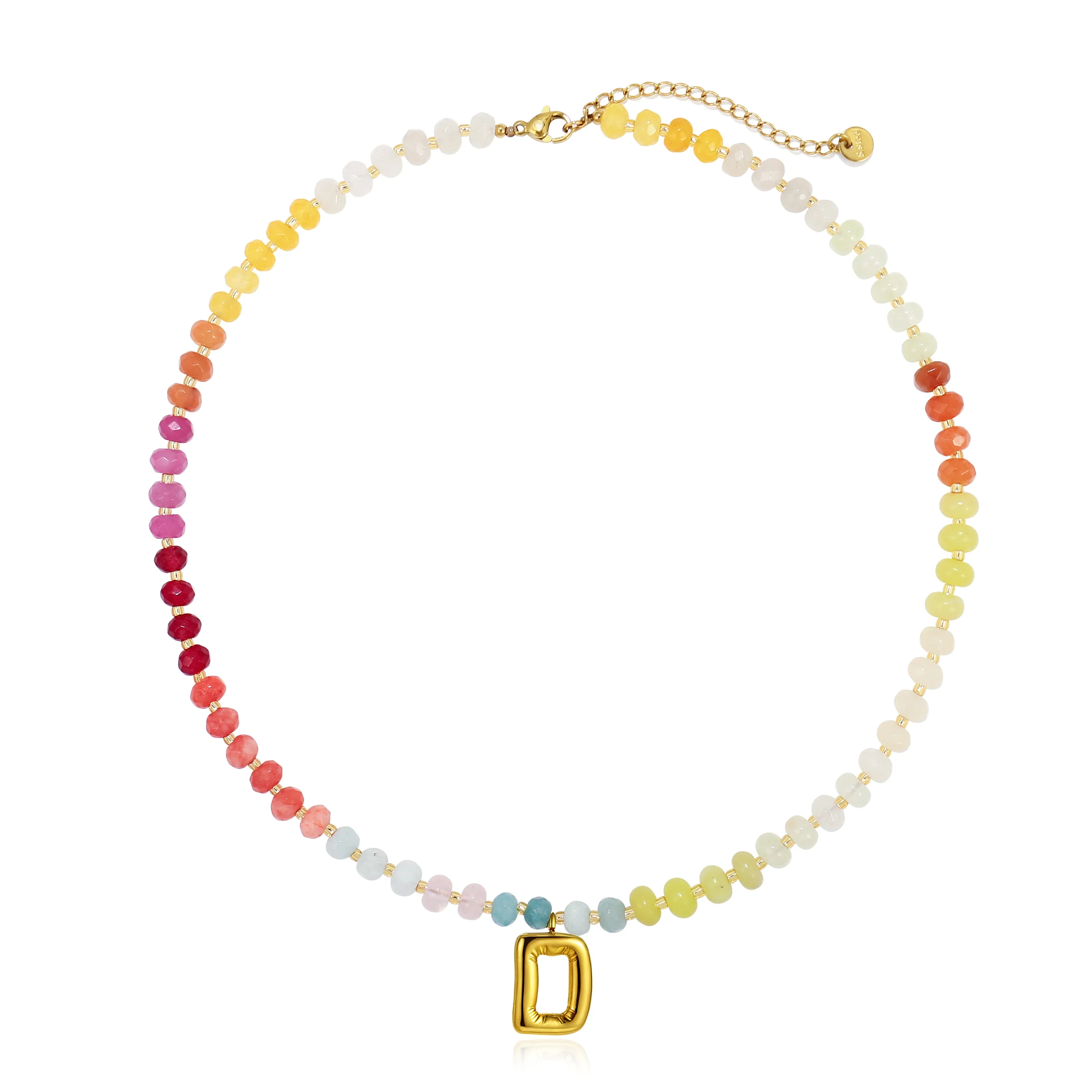 A-Z Bubble Initial Rainbow Necklace - Image 7