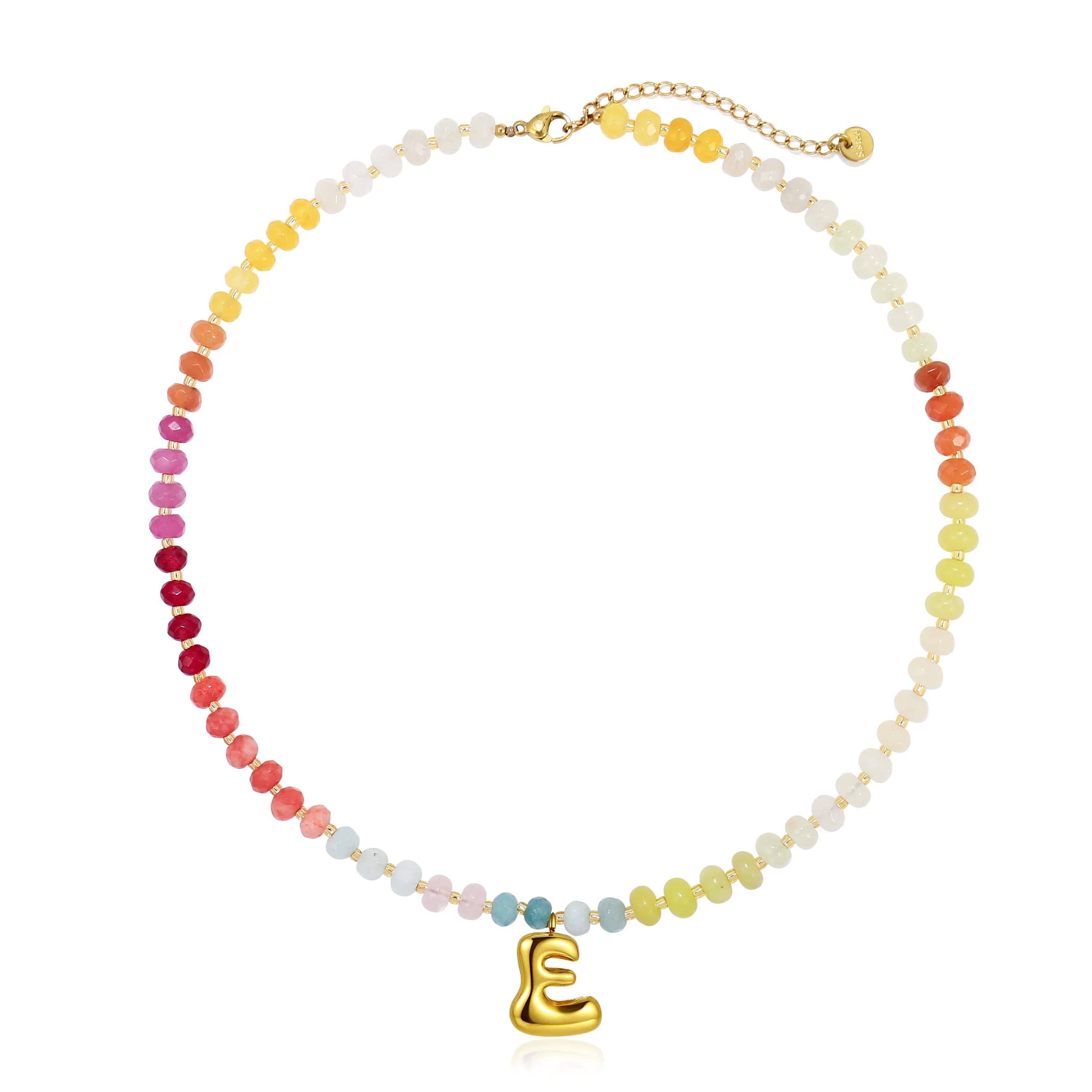 A-Z Bubble Initial Rainbow Necklace - Image 8
