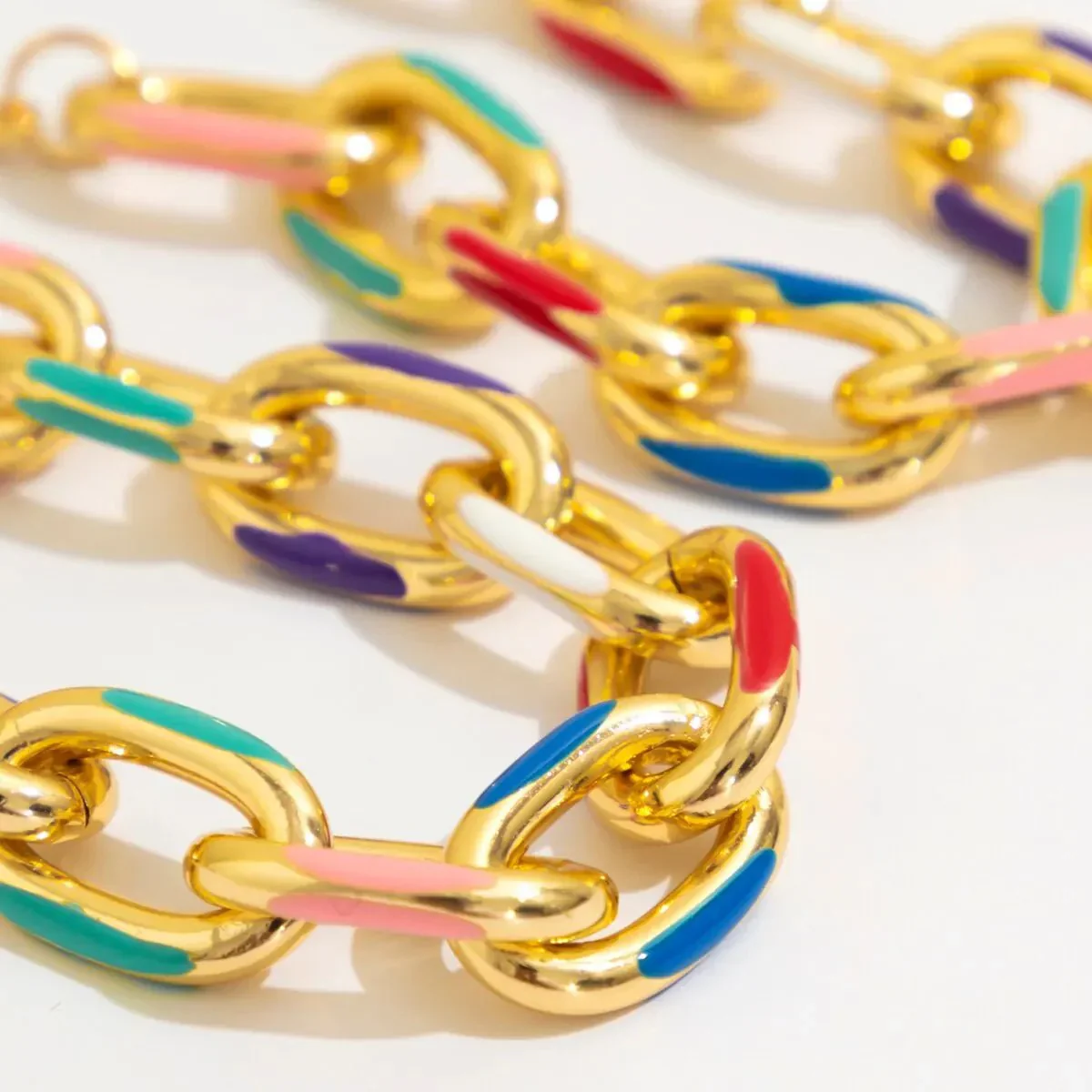 Paperclip Rainbow Chain Jewelry Set - Image 3