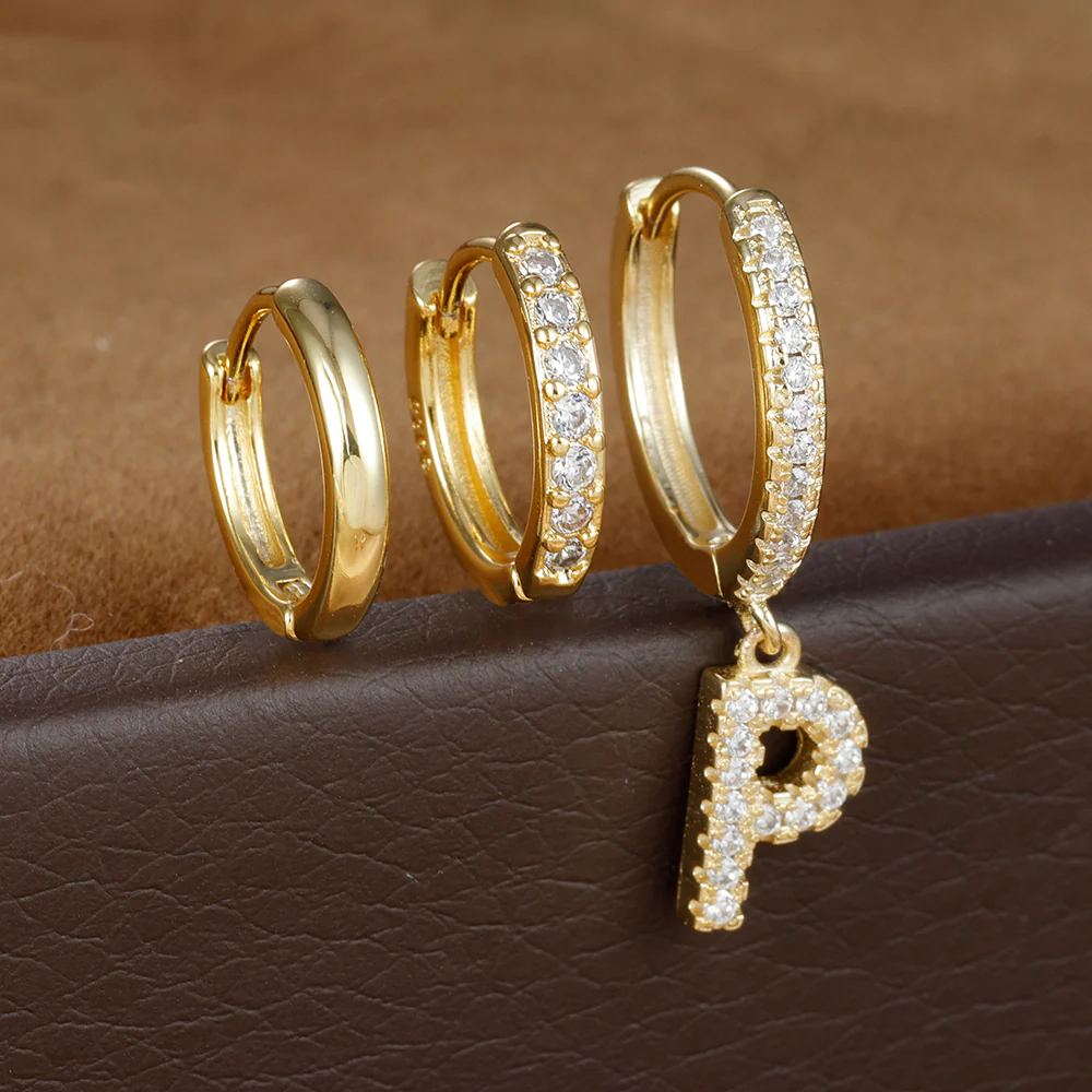 Dazzling Initial Diamond Earrings - Image 17