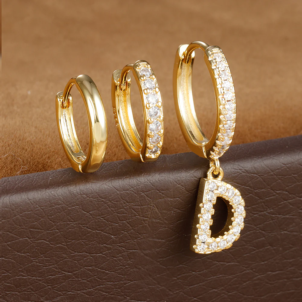 Dazzling Initial Diamond Earrings - Image 5